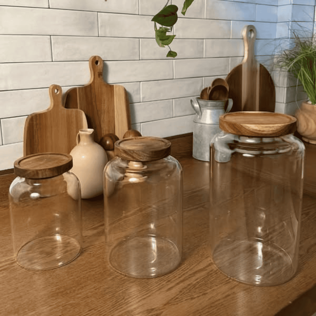 Borosilicate Glass Storage Jar with Acacia Lid