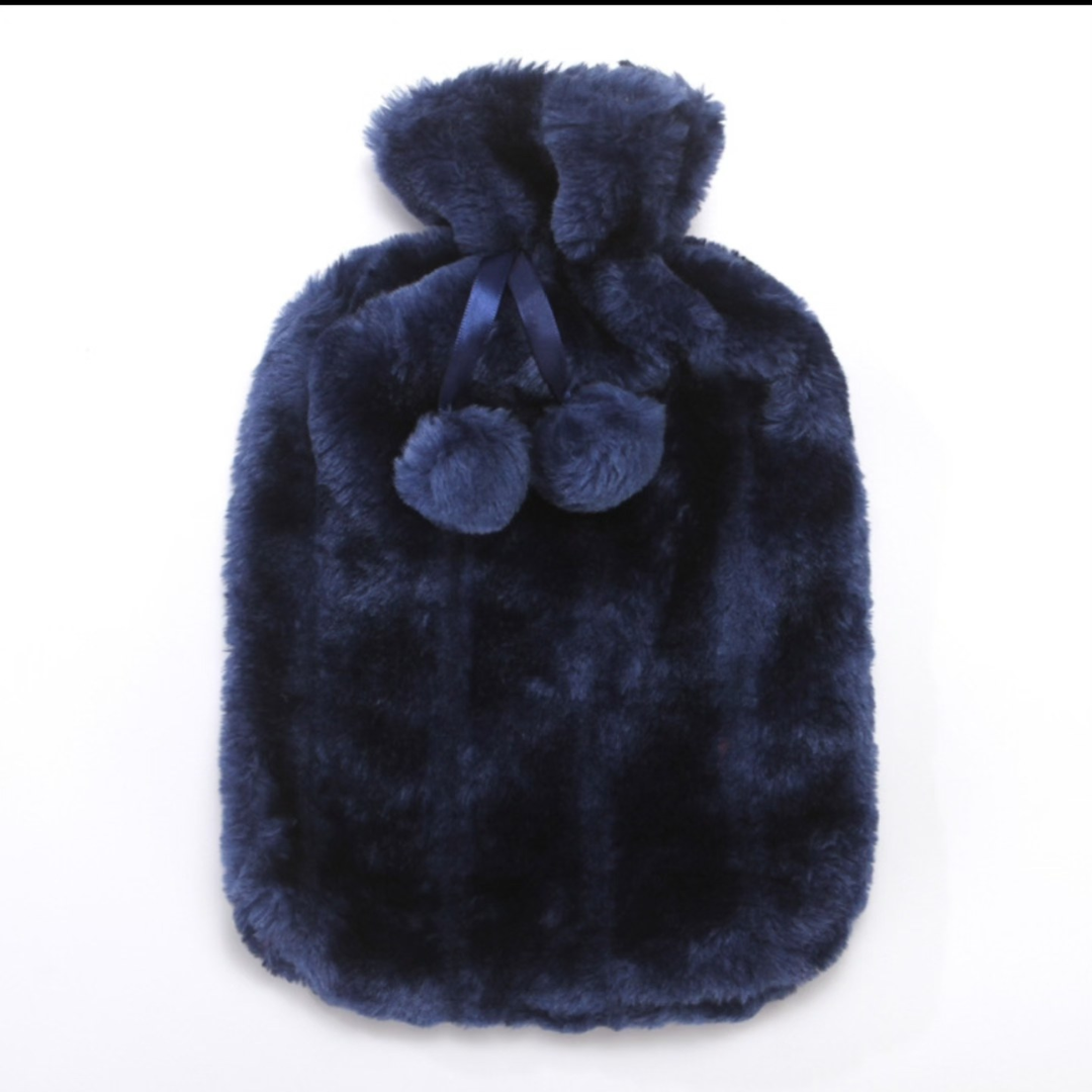 Thermal Heat Bottle with Rabbit Fur Cover