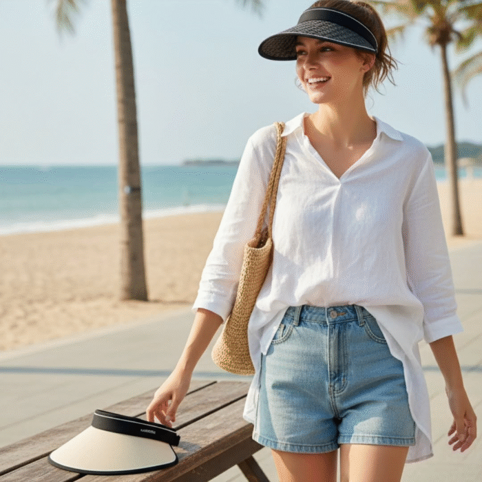 Wide-Brim Sun Visor Caps