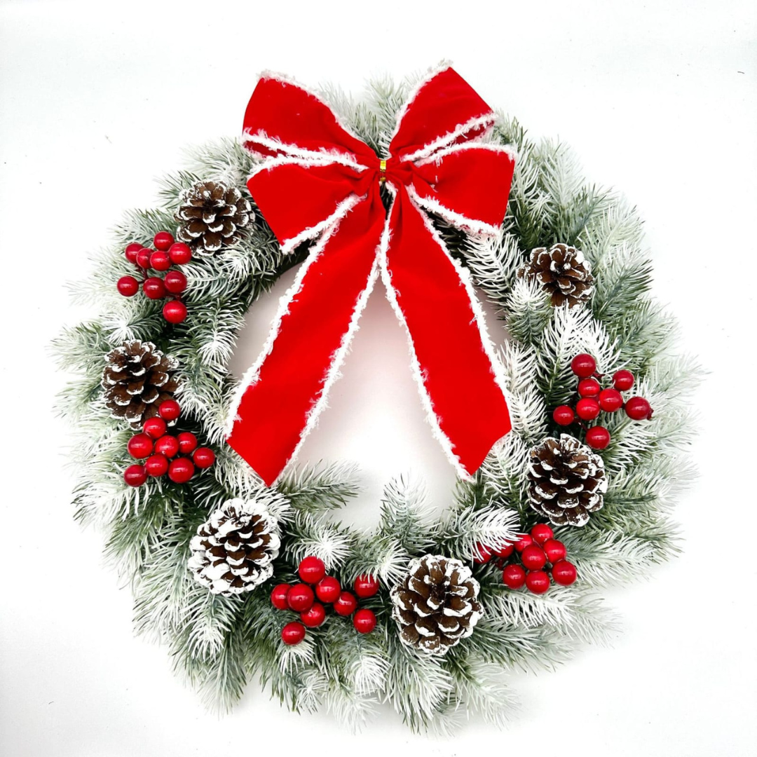 35cm Pre-Lit Christmas Wreath Decoration