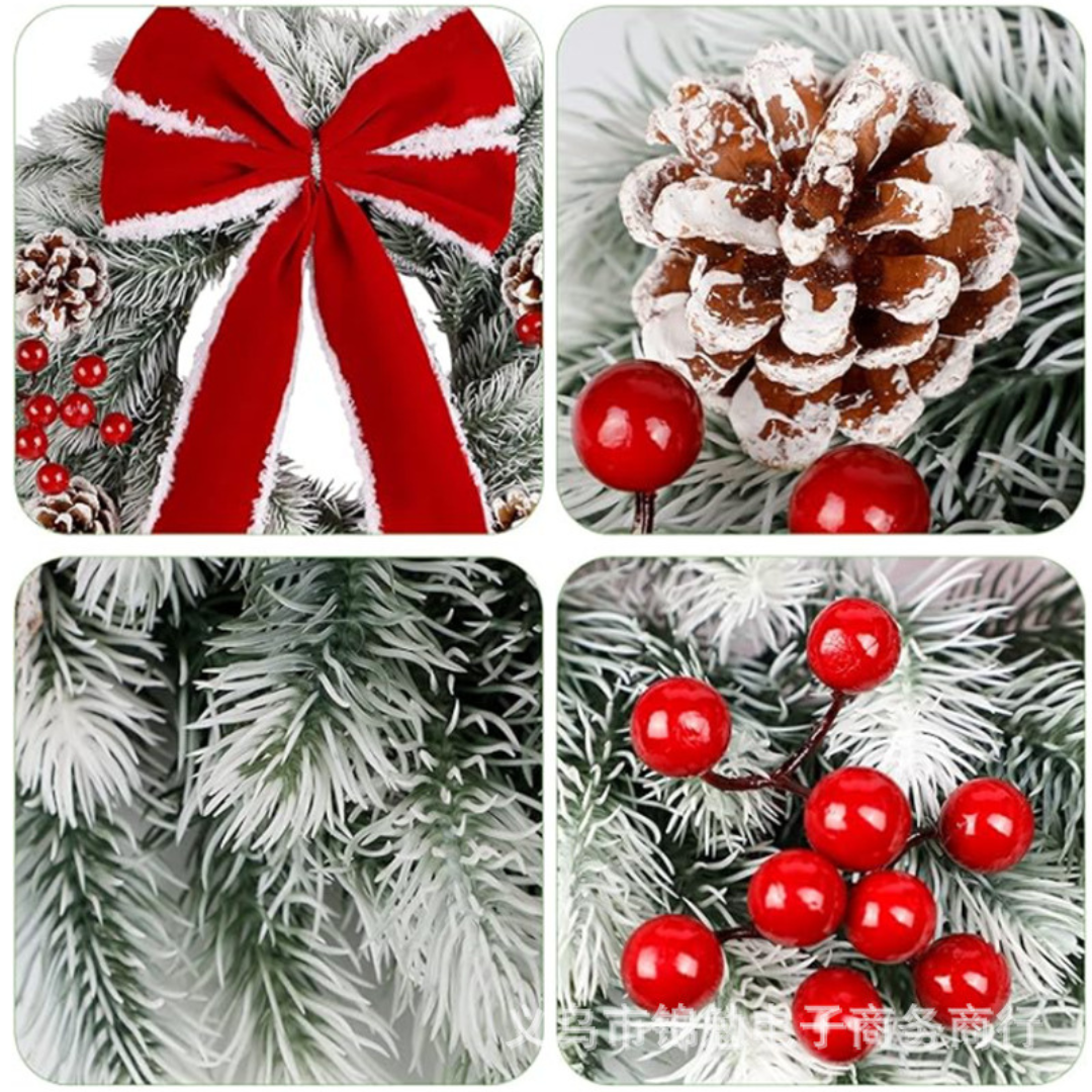 35cm Pre-Lit Christmas Wreath Decoration
