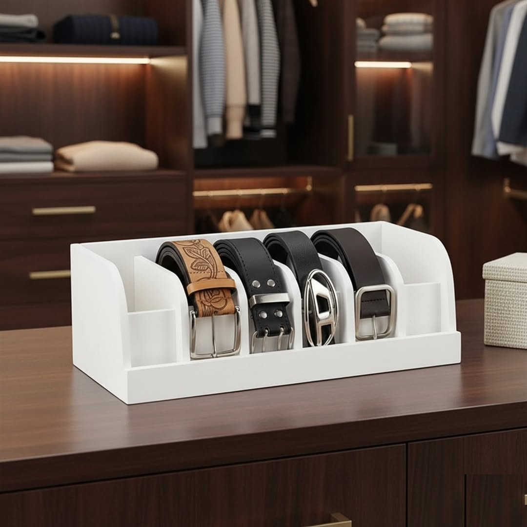 Bamboo Belt Organizer