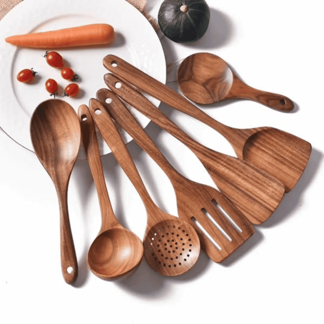8pcs Wooden Cooking Cutlery Set