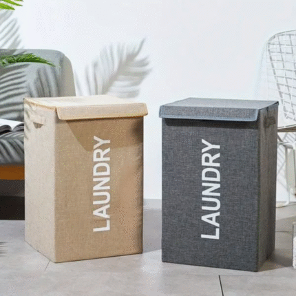Foldable Laundry Basket with Lid and Handles