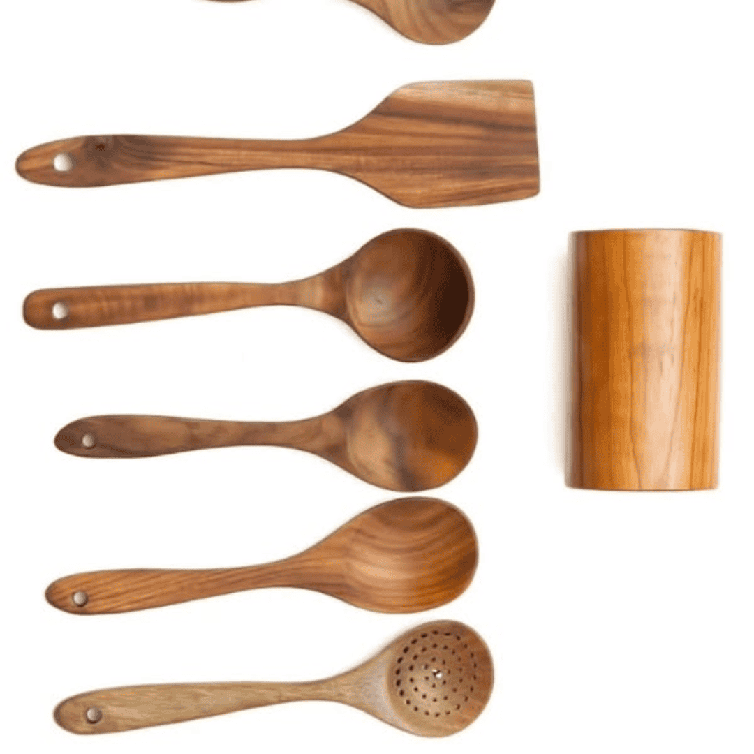 8pcs Wooden Cooking Cutlery Set
