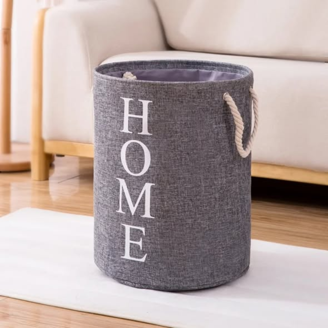 Round Cotton Linen Laundry Basket