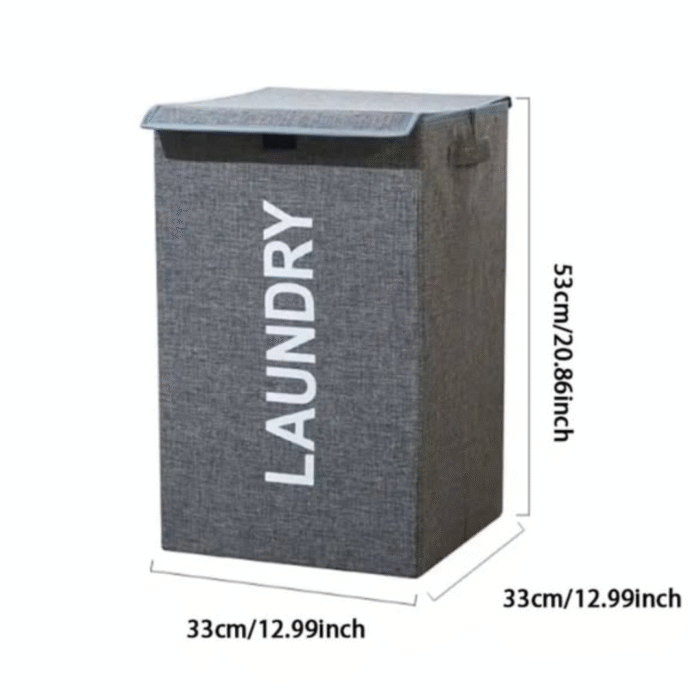 Foldable Laundry Basket with Lid and Handles