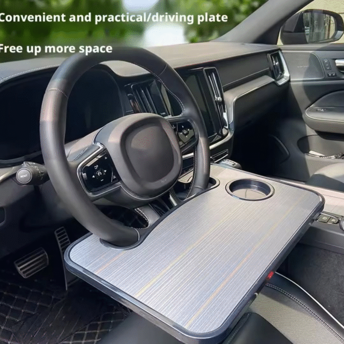 Wooden Slotted Steering Wheel Table Tray