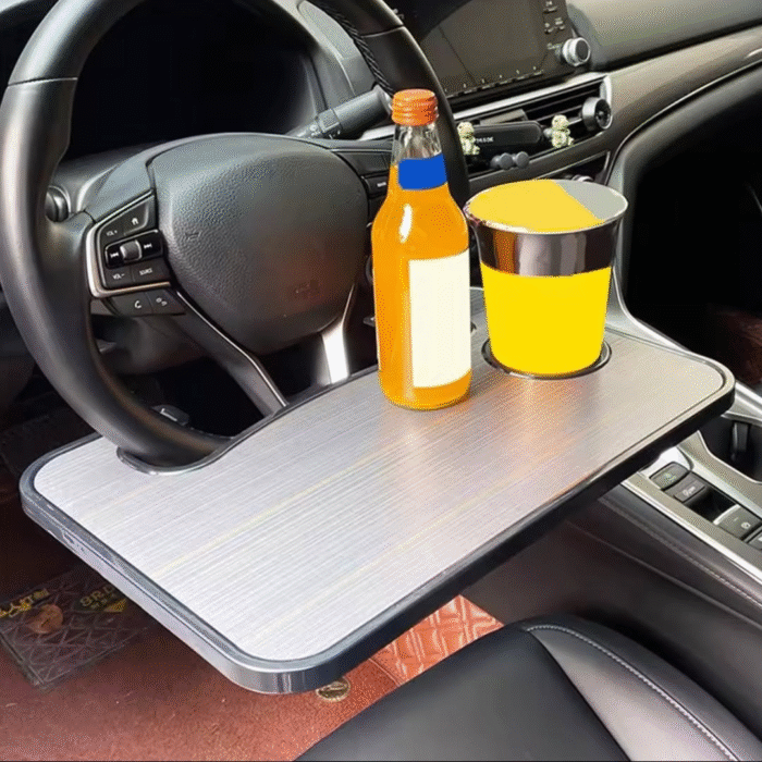 Wooden Slotted Steering Wheel Table Tray
