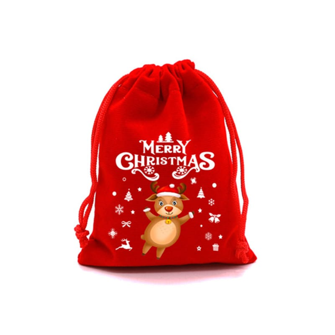 Christmas Velvet Candy/Gift Drawstring Bag