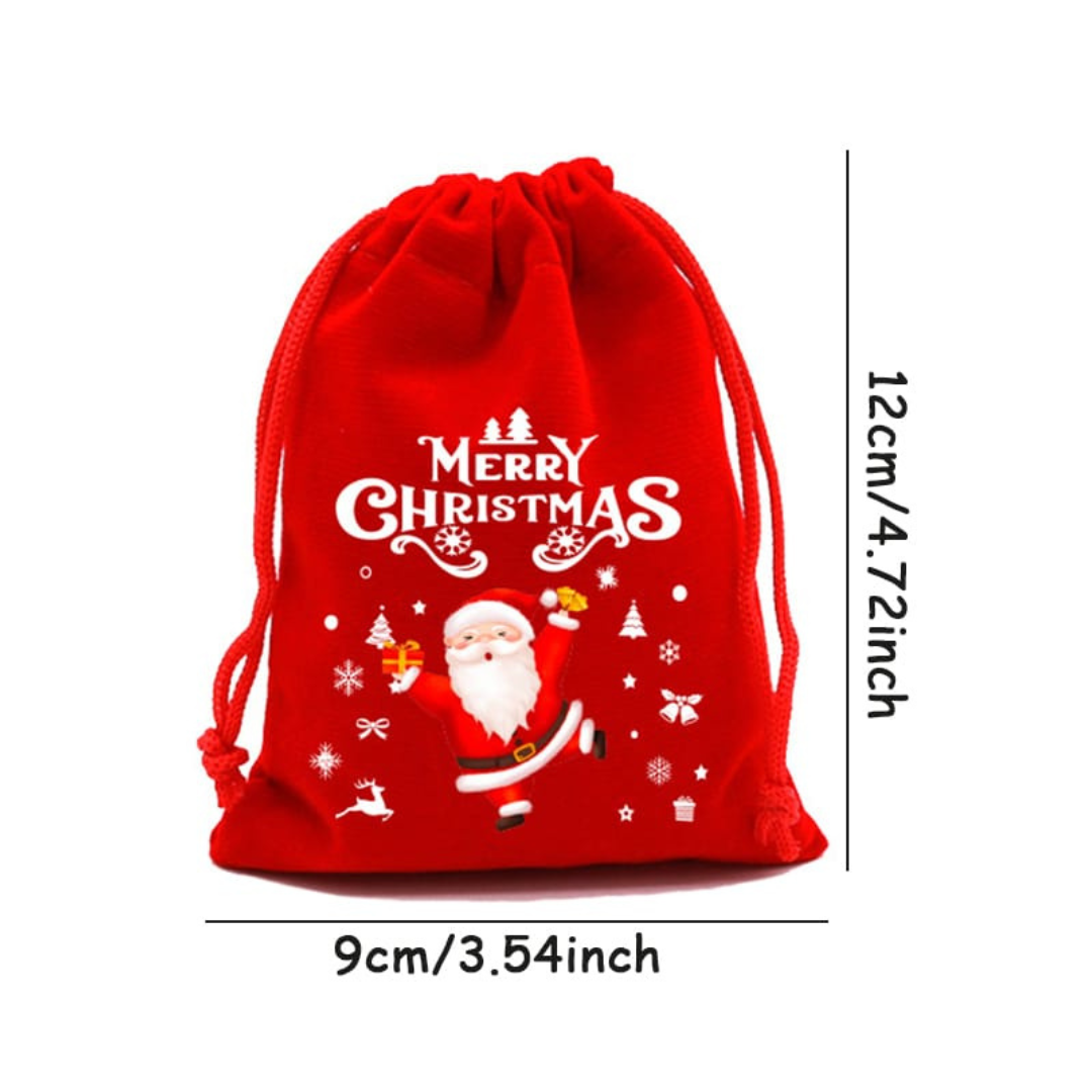 Christmas Velvet Candy/Gift Drawstring Bag