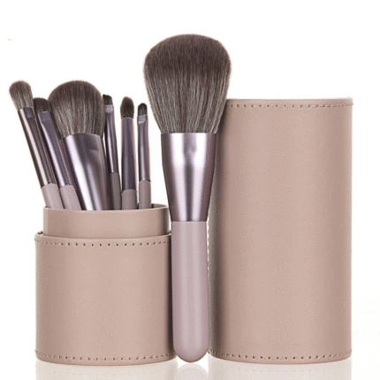 Makeup Brushes Set with Leather Holder