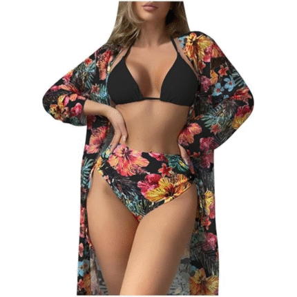3pcs Floral Women Bikini Swimsuit