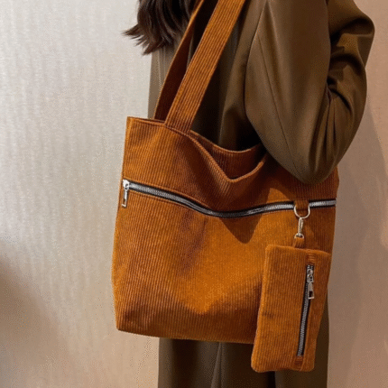 Casual Corduroy Shoulder Bag