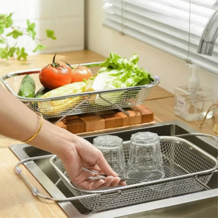 Stainless Steel Expandable Over-The-Sink Colander