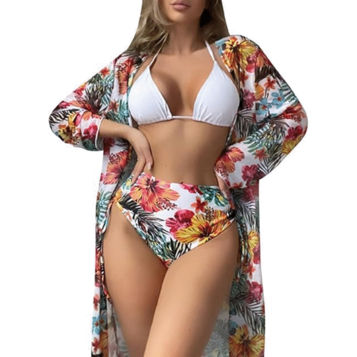 3pcs Floral Women Bikini Swimsuit
