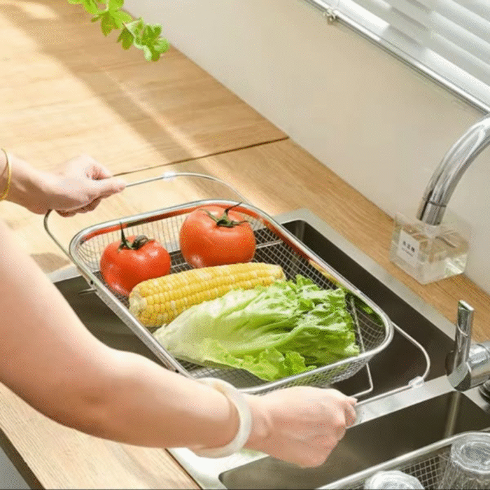 Stainless Steel Expandable Over-The-Sink Colander