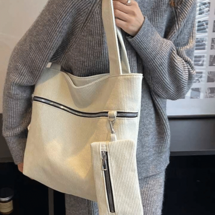 Casual Corduroy Shoulder Bag