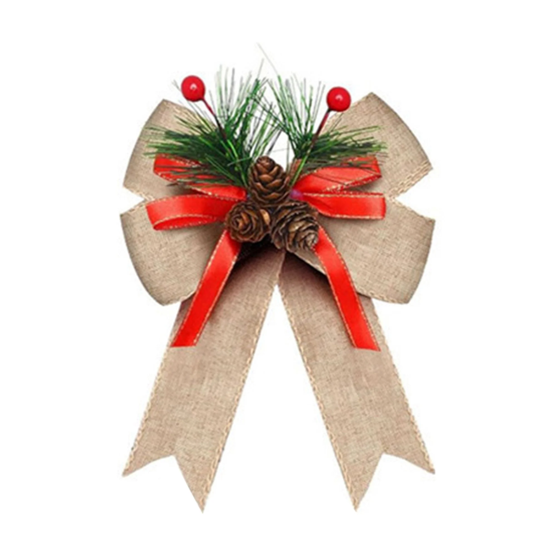 Christmas Bow with Pine Cones