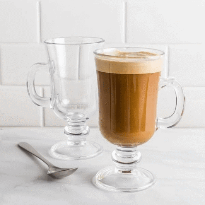 Shop the 6Pcs Latte/Irish Glass Mug set in Nairobi. Elegant, durable glass mugs perfect for coffee, tea, and hot chocolate.
