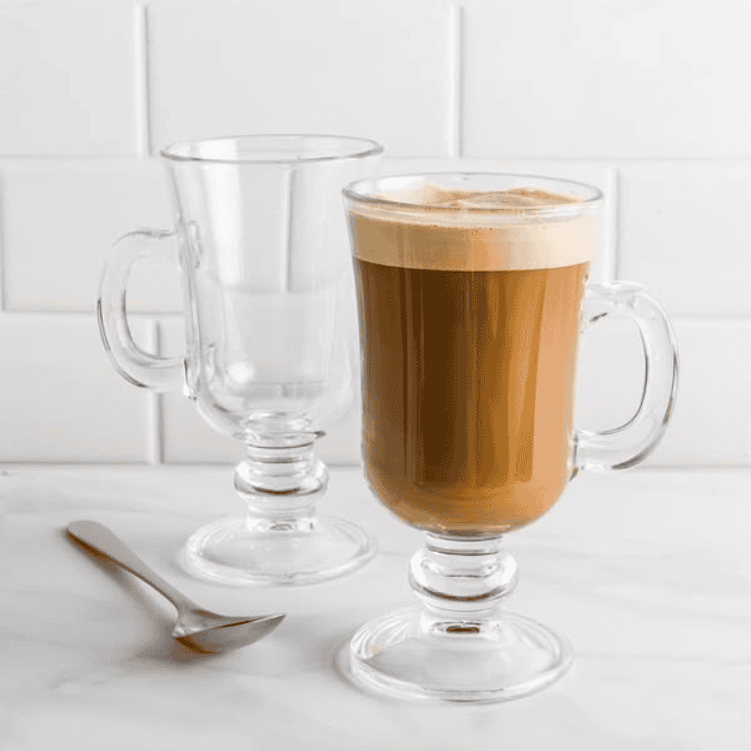 Shop the 6Pcs Latte/Irish Glass Mug set in Nairobi. Elegant, durable glass mugs perfect for coffee, tea, and hot chocolate.