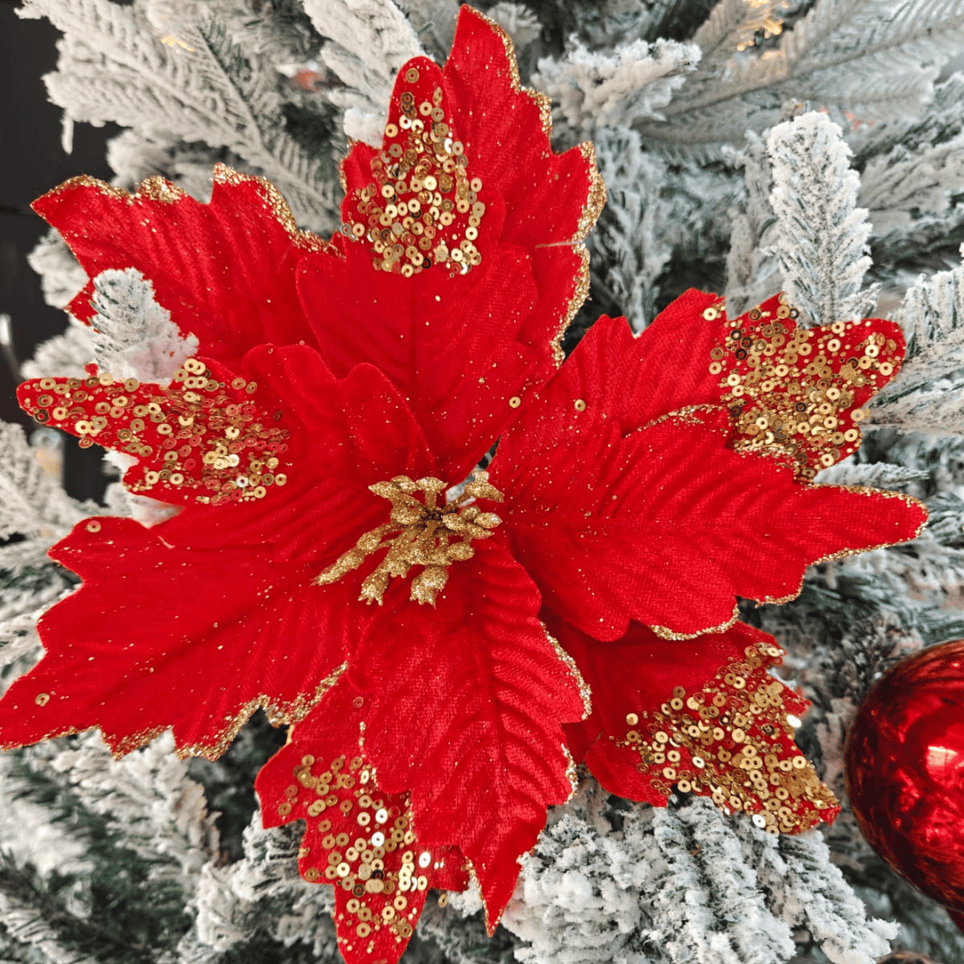 Large Christmas Glitter Flower