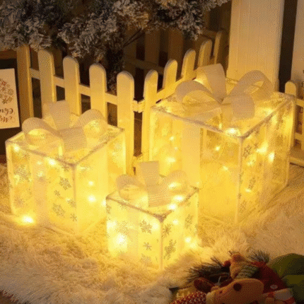 3pcs Set Lighted Gift Boxes