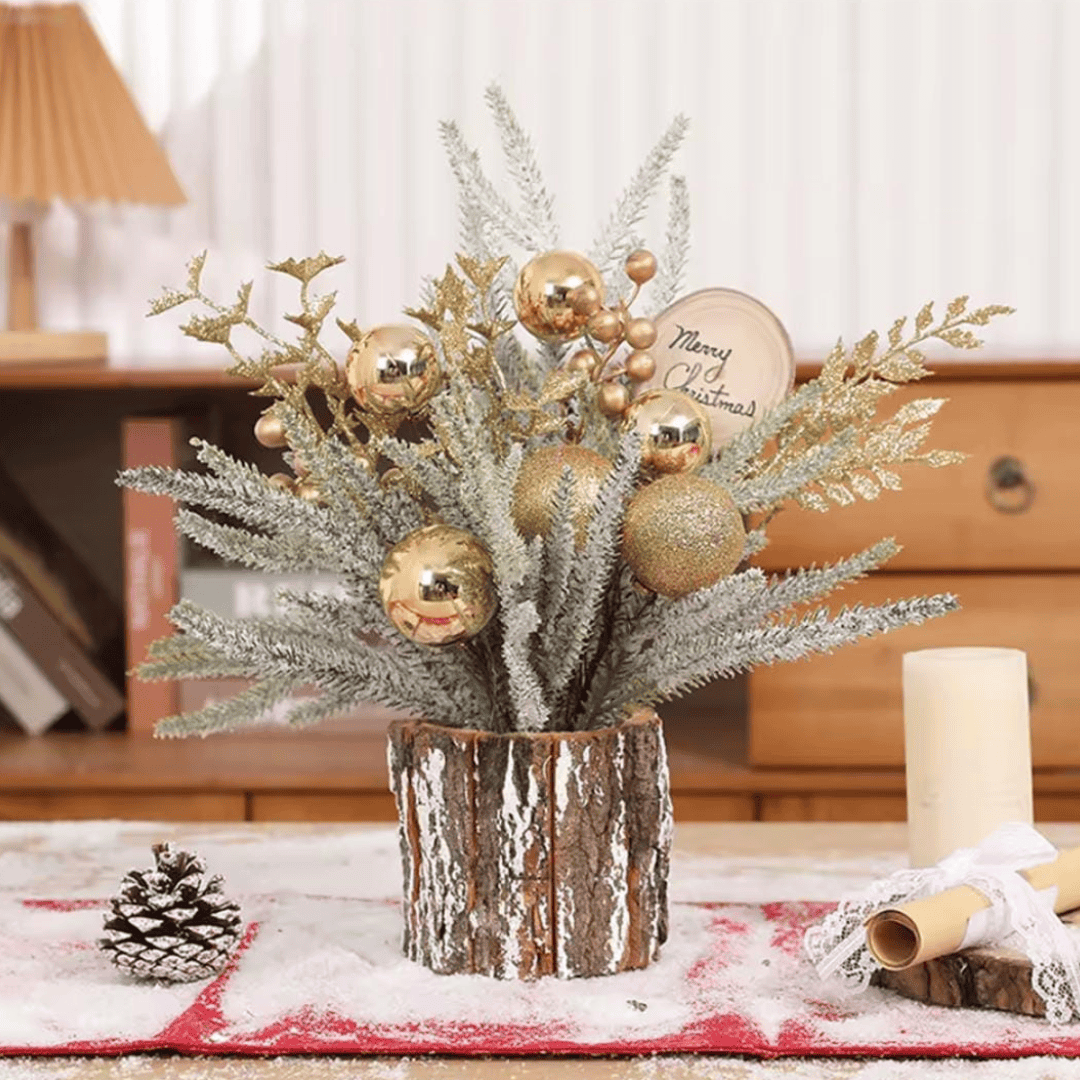Pine Branches Xmas Flower Decor For Christmas Tree