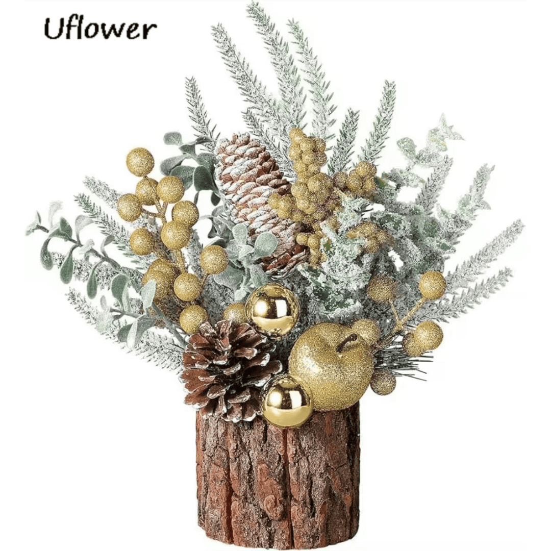 Pine Branches Xmas Flower Decor For Christmas Tree