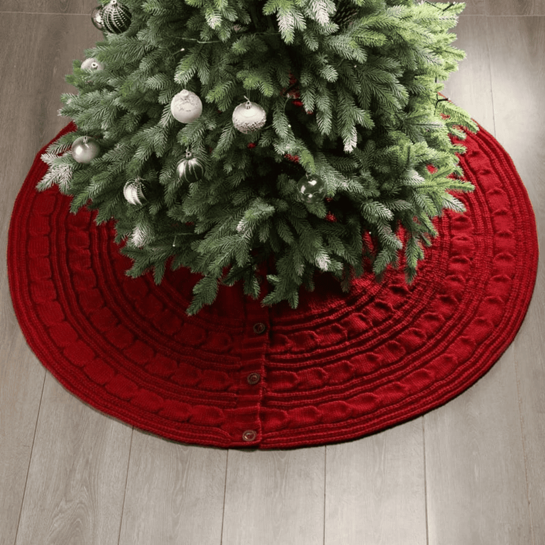 122cm Snowflake Knitted Tree Skirt