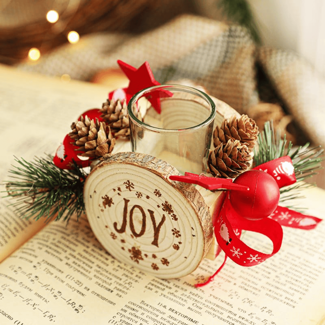 Wooden Christmas Candle Holder