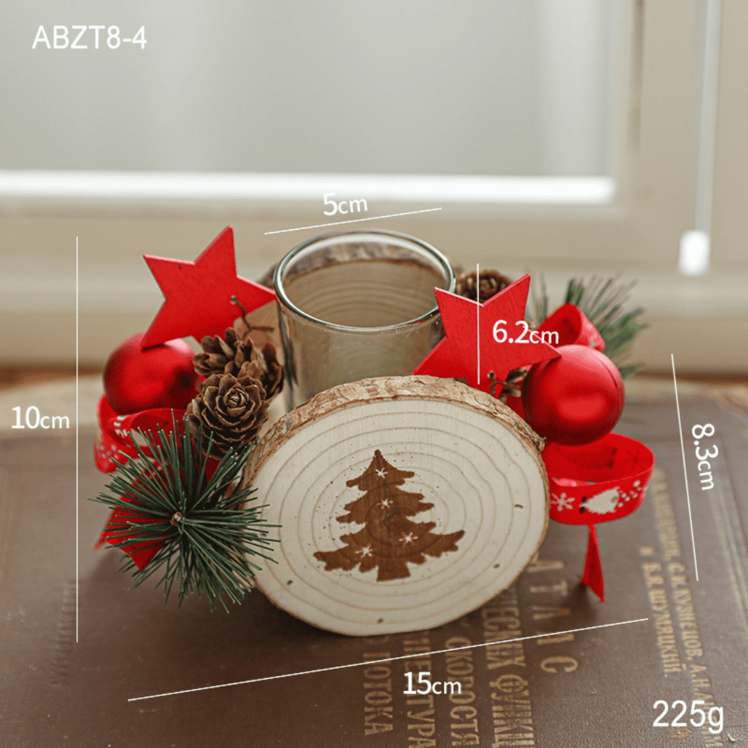 Wooden Christmas Candle Holder