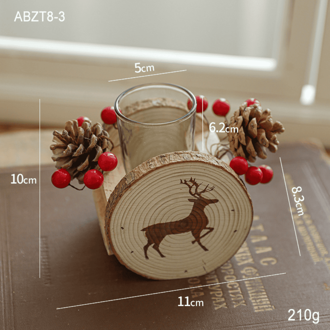 Wooden Christmas Candle Holder