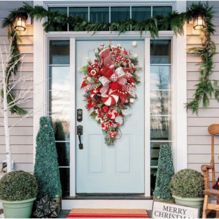 Candy Cane Christmas Wreath