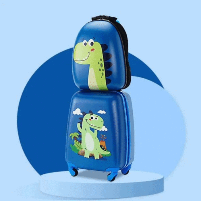 2 in 1 Cartoon Themed Kids Trolley Suitcase with Backpack