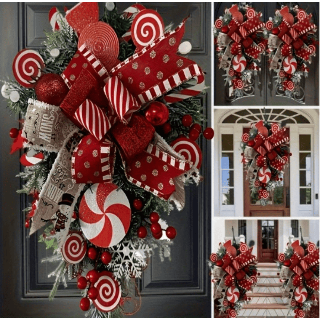 Candy Cane Christmas Wreath