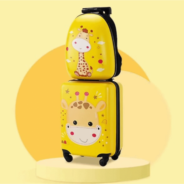 2 in 1 Cartoon Themed Kids Trolley Suitcase with Backpack