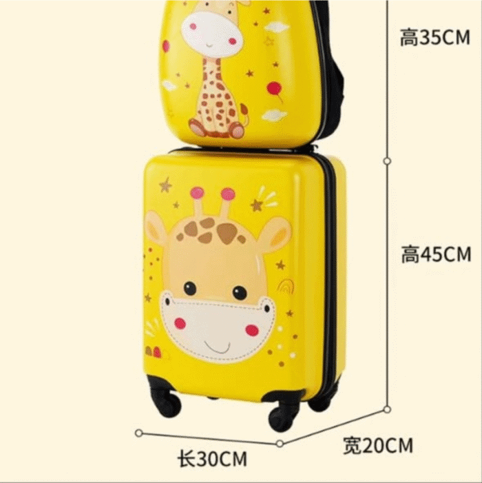 2 in 1 Cartoon Themed Kids Trolley Suitcase with Backpack