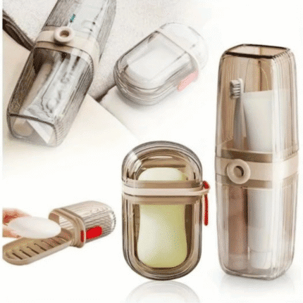 Portable Soap Dish and Travel Toothbrush/Toothpaste Holder