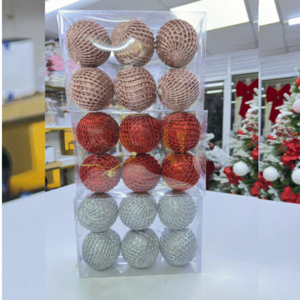 Mesh Foam Glitter Christmas Balls