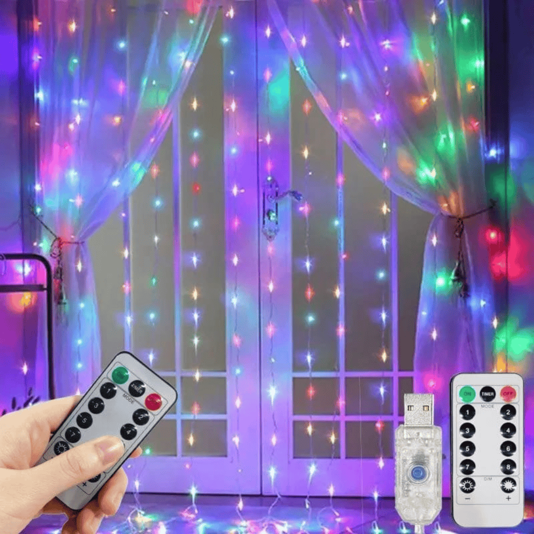 3M x 3M Curtain Lights with Remote