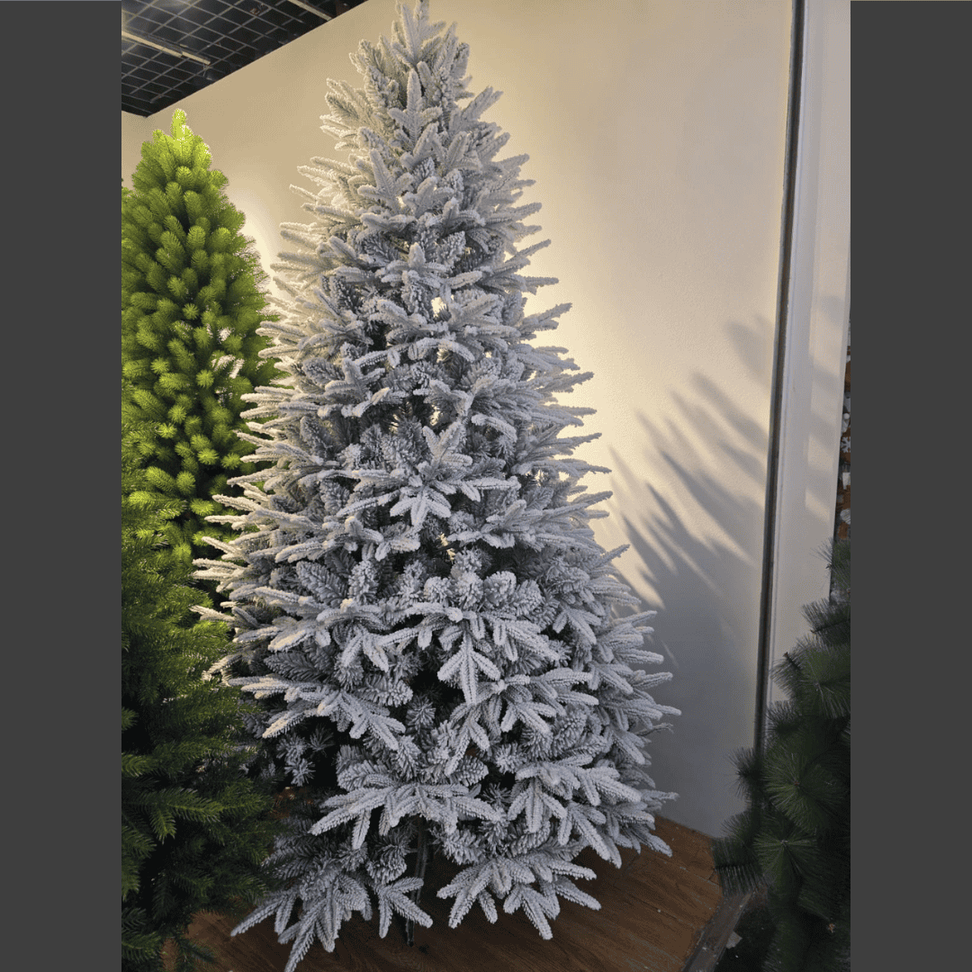 Snow Flocked With Spruce Hinged Christmas Tree