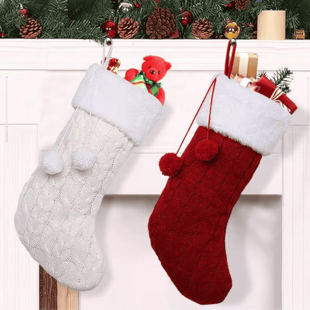 Knit Christmas Fireplace Socks