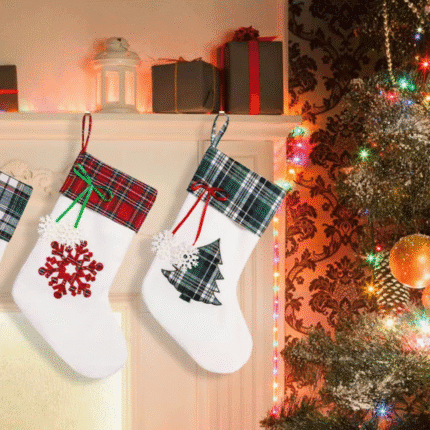 Christmas Fireplace Socks Set of 2