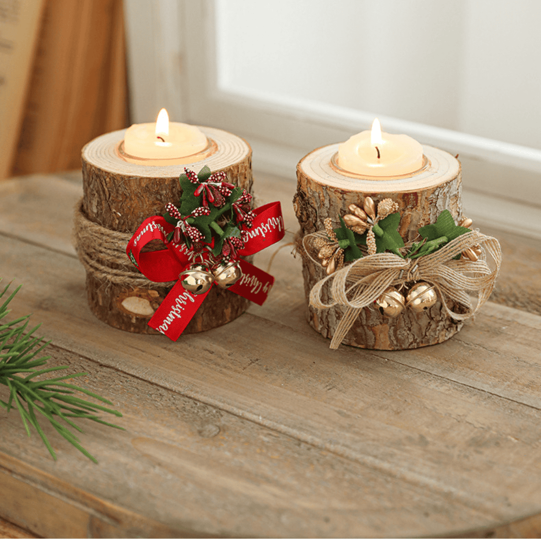 Christmas Candle Holder Wooden
