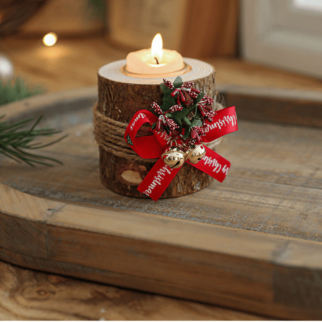 Christmas Candle Holder Wooden