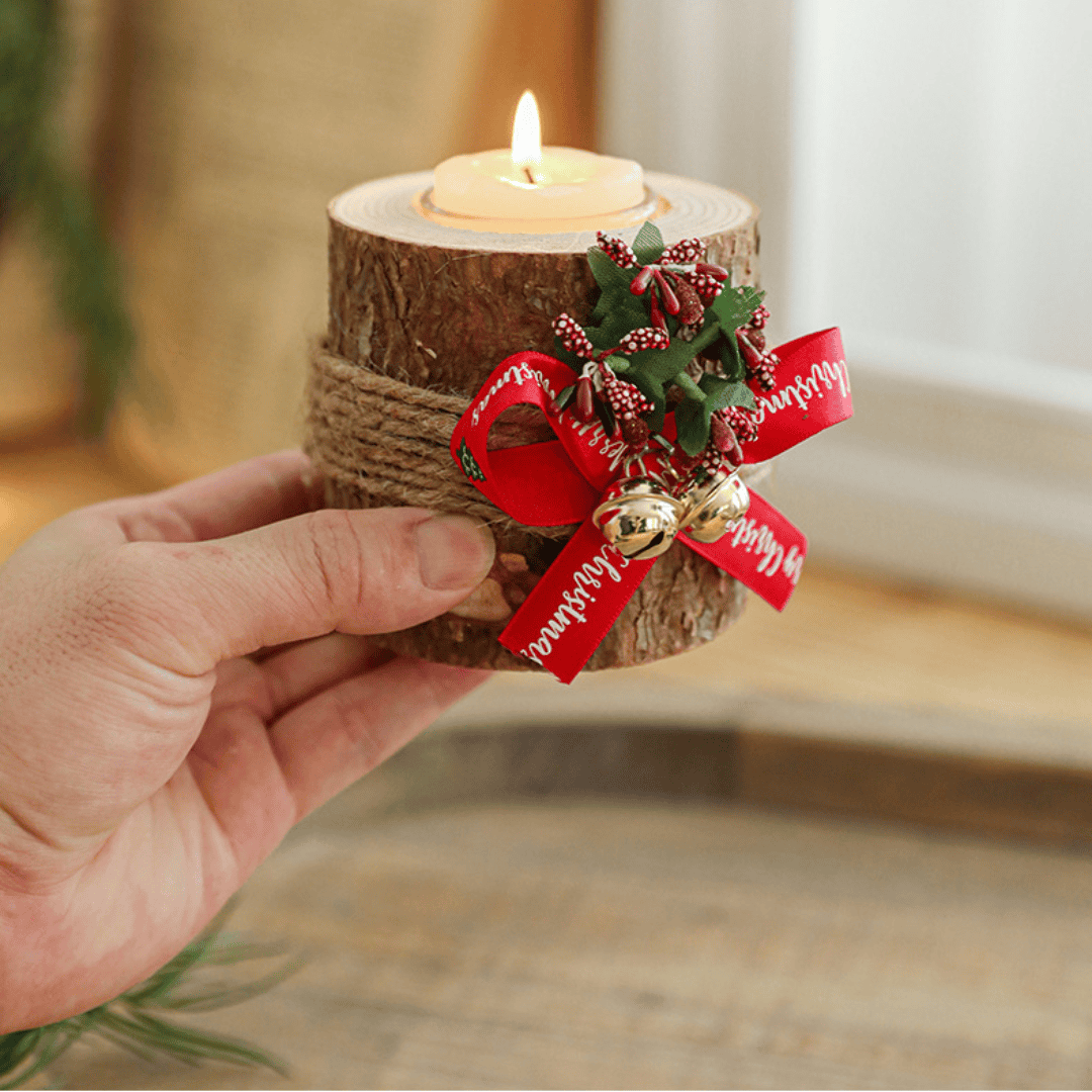 Christmas Candle Holder Wooden