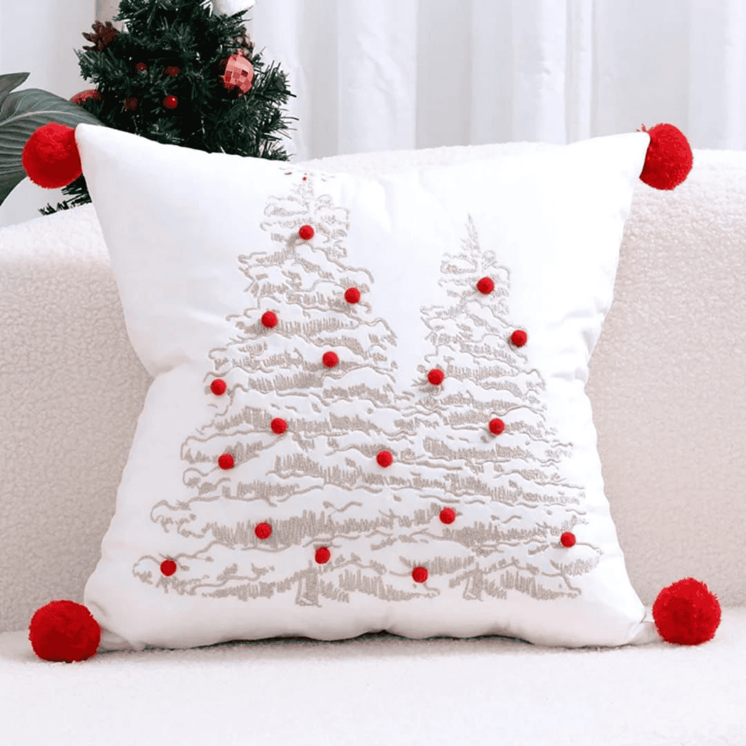 Embroidered Bronzing Christmas Pillow Covers