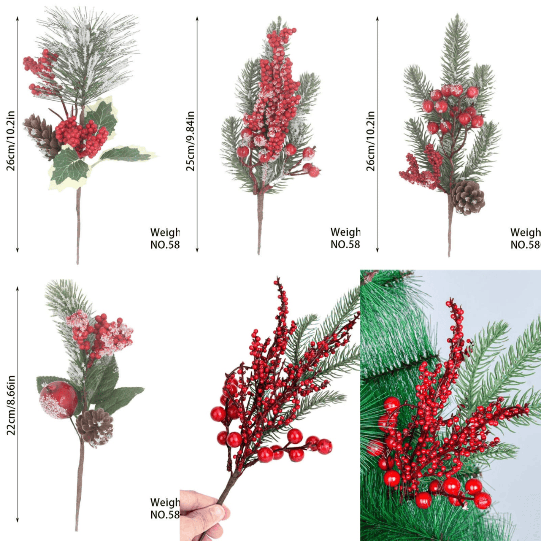 Green and Red Pine Branches