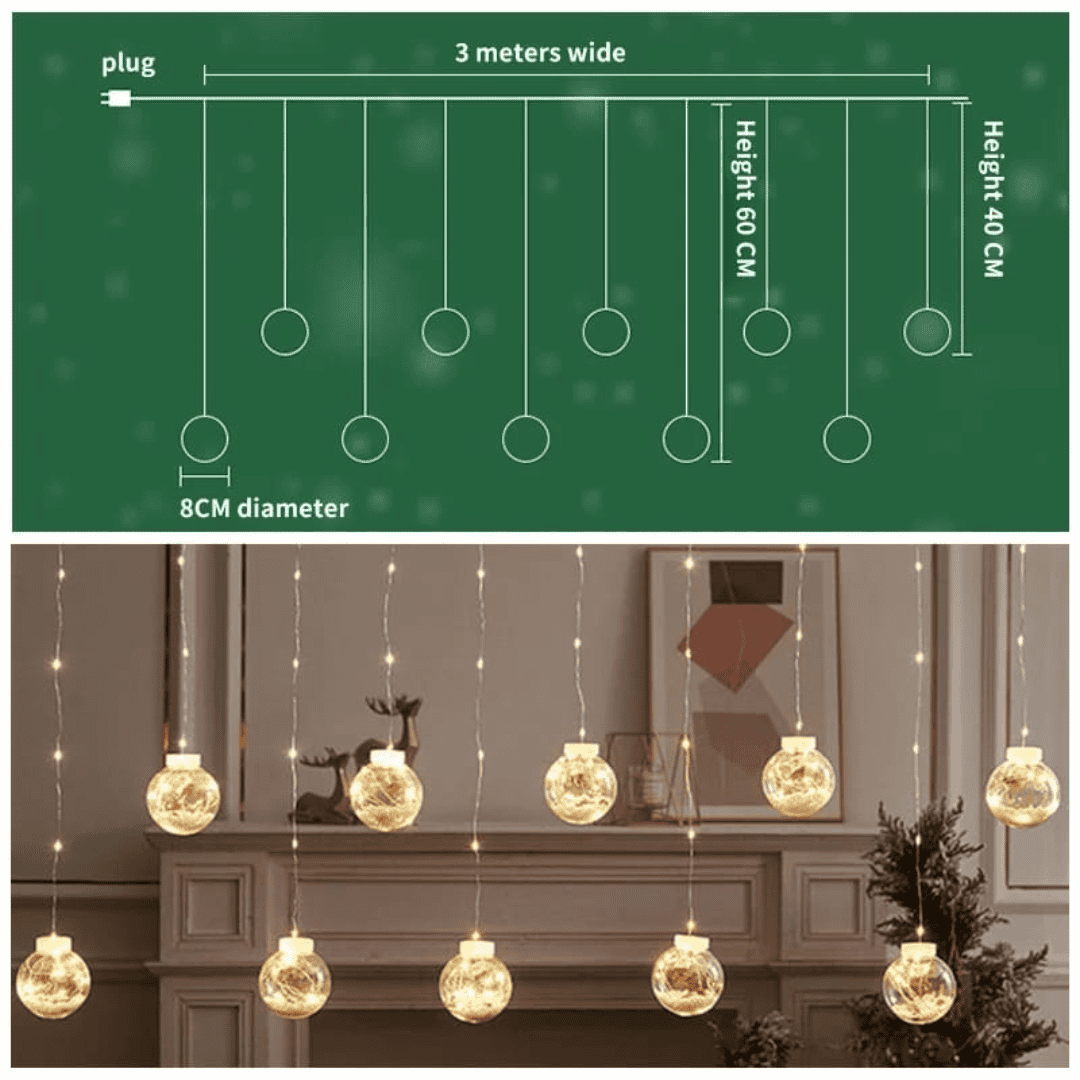 Christmas Wish Ball LED Garland